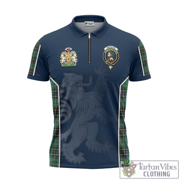 MacAlpin Ancient Tartan Zipper Polo Shirt with Family Crest and Lion Rampant Vibes Sport Style
