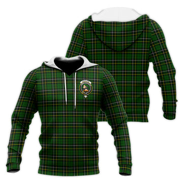 MacAlpin Modern Tartan Knitted Hoodie with Family Crest