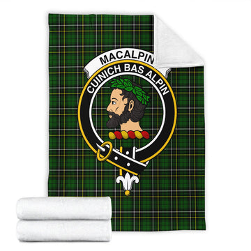 MacAlpin Modern Tartan Blanket with Family Crest