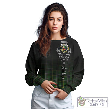 MacAlpin Modern Tartan Sweatshirt Featuring Alba Gu Brath Family Crest Celtic Inspired