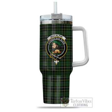 MacAlpin Modern Tartan and Family Crest Tumbler with Handle