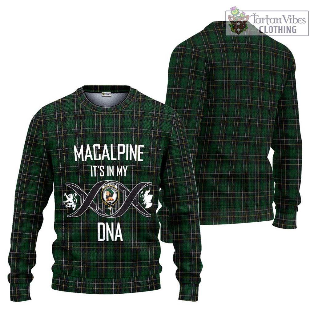 MacAlpine Tartan Knitted Sweater with Family Crest DNA In Me Style Unisex - Tartanvibesclothing Shop