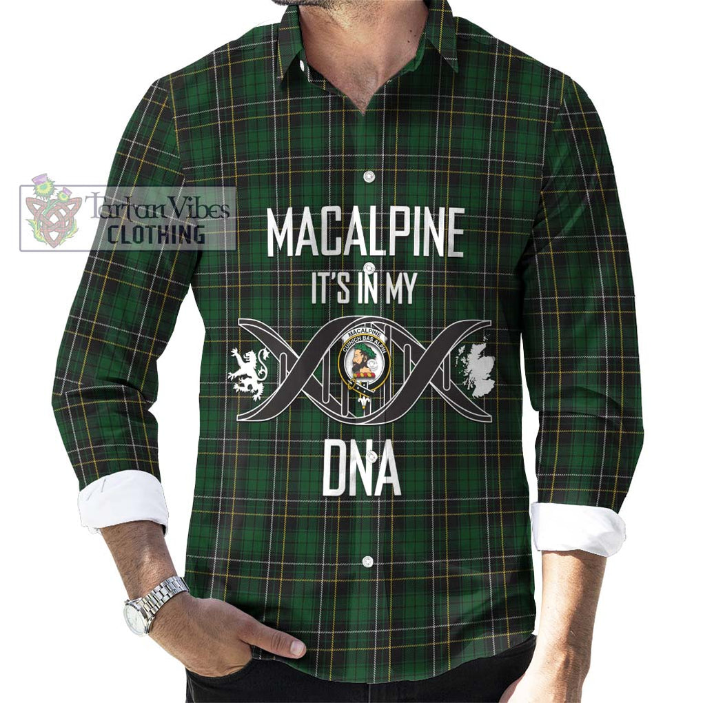 MacAlpine Tartan Long Sleeve Button Shirt with Family Crest DNA In Me Style Men's Shirt S - Tartanvibesclothing Shop