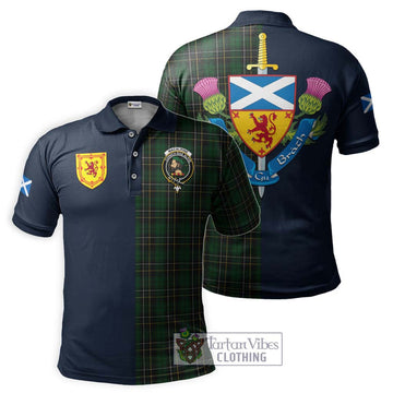 MacAlpine Tartan Polo Shirt Alba with Scottish Lion Royal Arm Half Style Kid - Tartan Vibes Clothing
