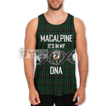 MacAlpine Tartan Men's Tank Top with Family Crest DNA In Me Style Men - Tartan Vibes Clothing