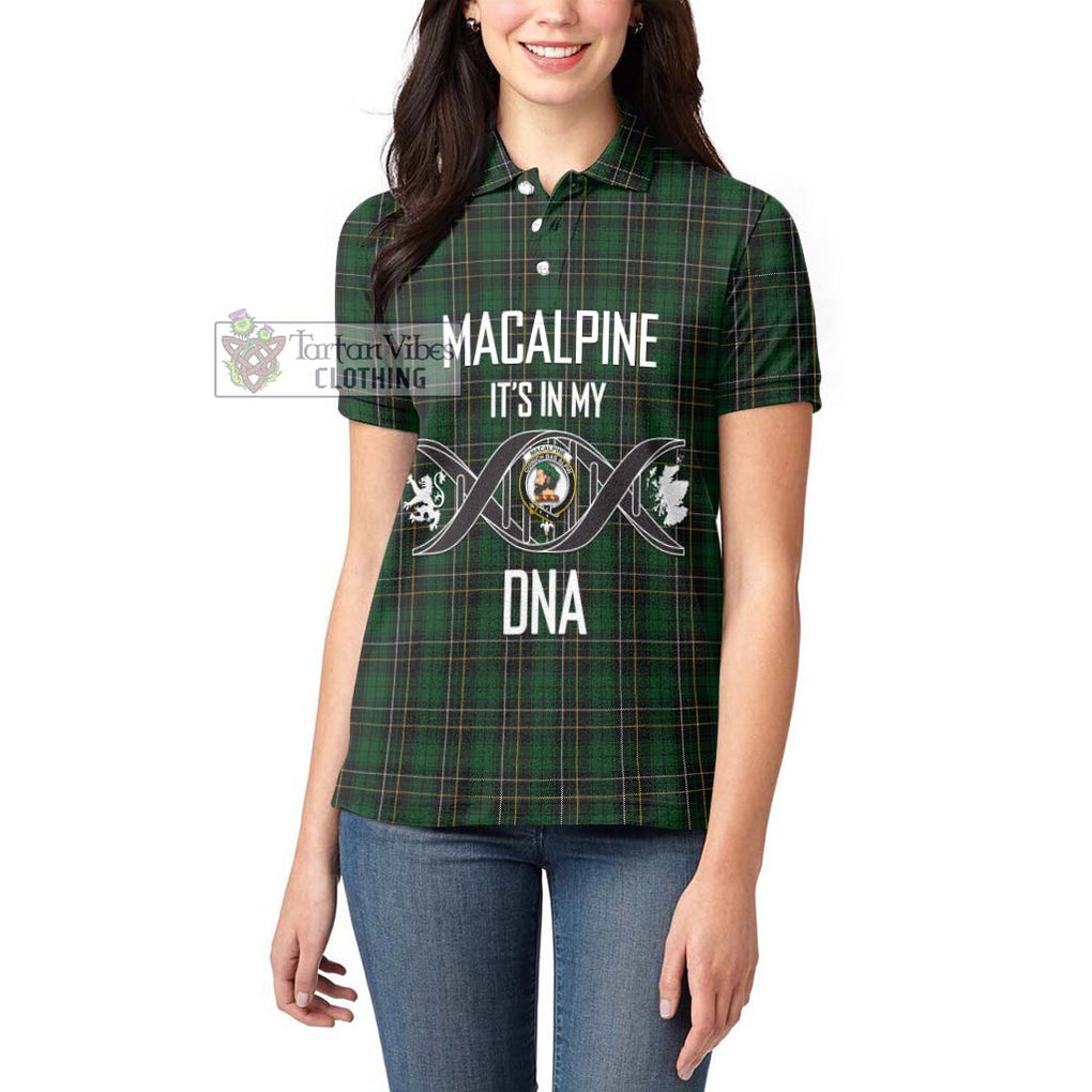 MacAlpine Tartan Women's Polo Shirt with Family Crest DNA In Me Style Women - Tartanvibesclothing Shop