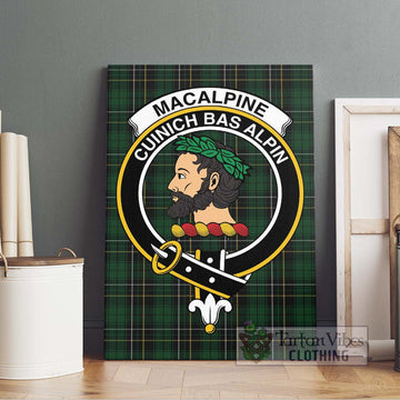 MacAlpine Tartan Canvas Print Wall Art with Family Crest Without Frame - Tartan Vibes Clothing