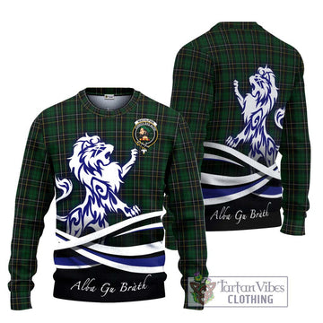MacAlpine Tartan Ugly Sweater with Alba Gu Brath Regal Lion Emblem