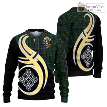 MacAlpine Tartan Ugly Sweater with Family Crest and Celtic Symbol Style
