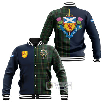 Tartan Vibes Clothing MacAlpine Tartan Baseball Jacket with Scottish Lion Royal Arm Half Style