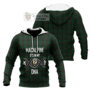 MacAlpine Tartan Knitted Hoodie with Family Crest DNA In Me Style Unisex Knitted Pullover Hoodie - Tartanvibesclothing Shop