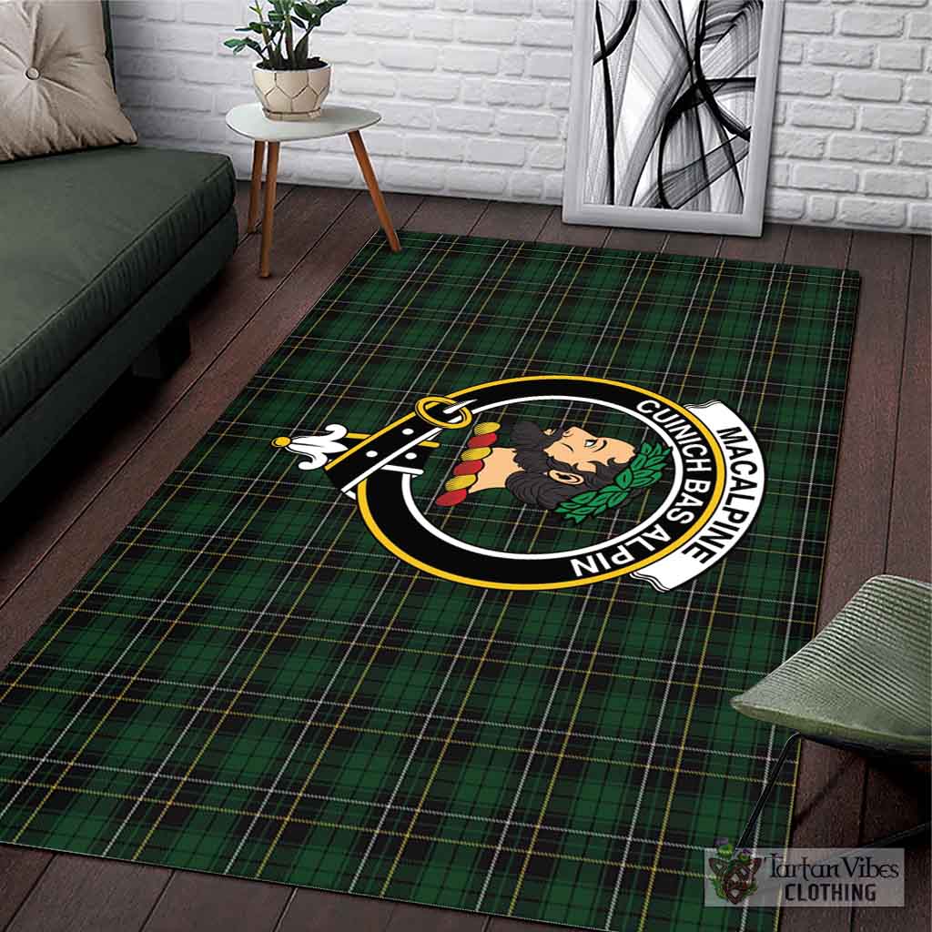Tartan Vibes Clothing MacAlpine Tartan Area Rug with Family Crest
