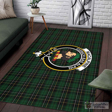 Tartan Vibes Clothing MacAlpine Tartan Area Rug with Family Crest
