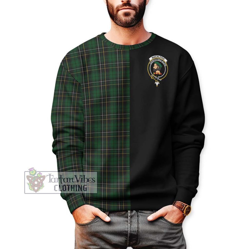 MacAlpine Tartan Sweatshirt with Family Crest and Half Of Me Style Unisex - Tartan Vibes Clothing
