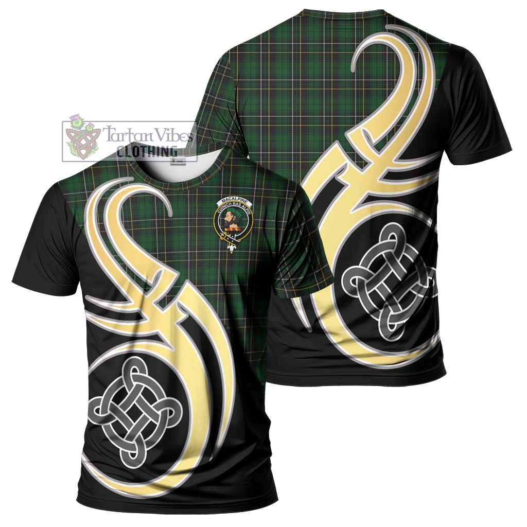 MacAlpine Tartan T-Shirt with Family Crest and Celtic Symbol Style Kid's Shirt - Tartan Vibes Clothing