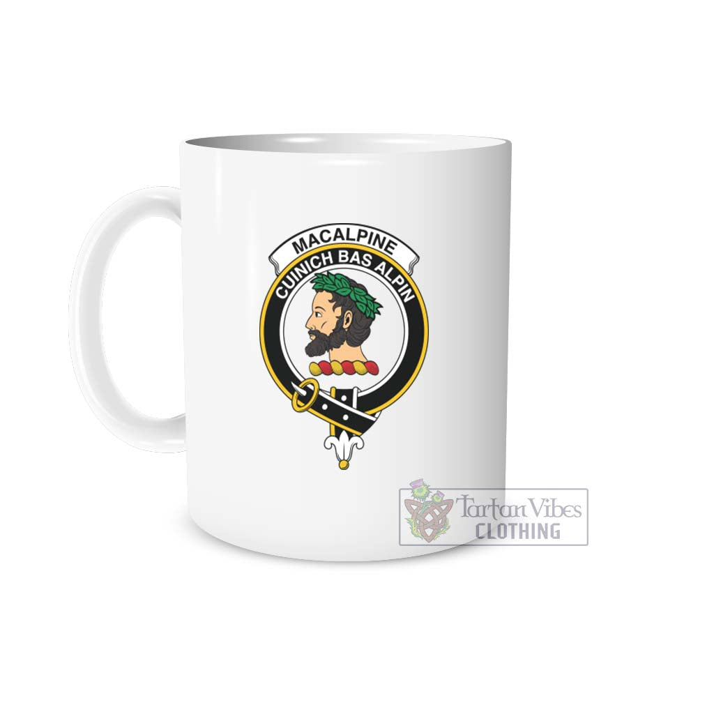MacAlpine (MacAlpin) Family Crest Ceramic Mug White - 2D-tartanvibesclothing