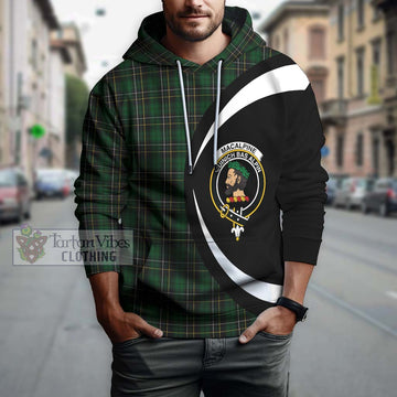 Tartan Vibes Clothing MacAlpine Tartan Hoodie with Family Crest Circle Style