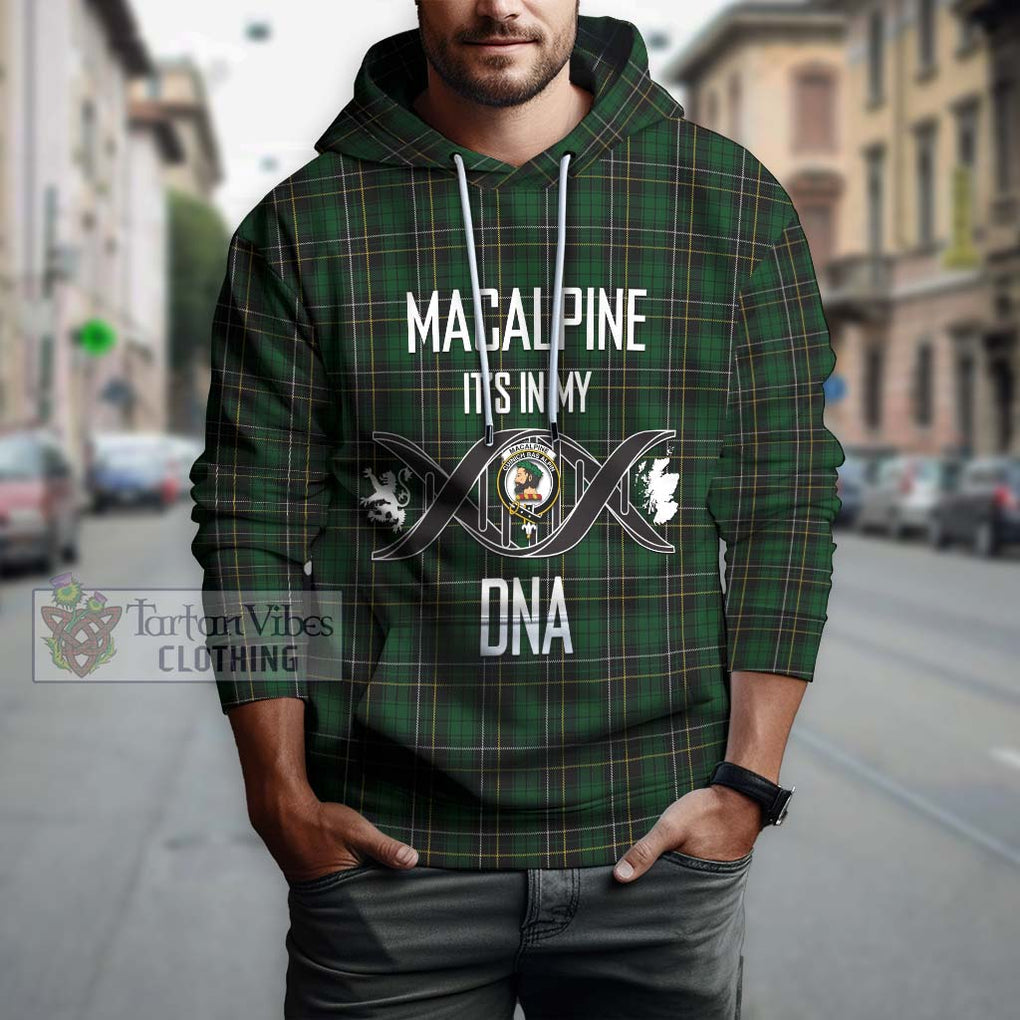 MacAlpine Tartan Hoodie with Family Crest DNA In Me Style Pullover Hoodie - Tartanvibesclothing Shop