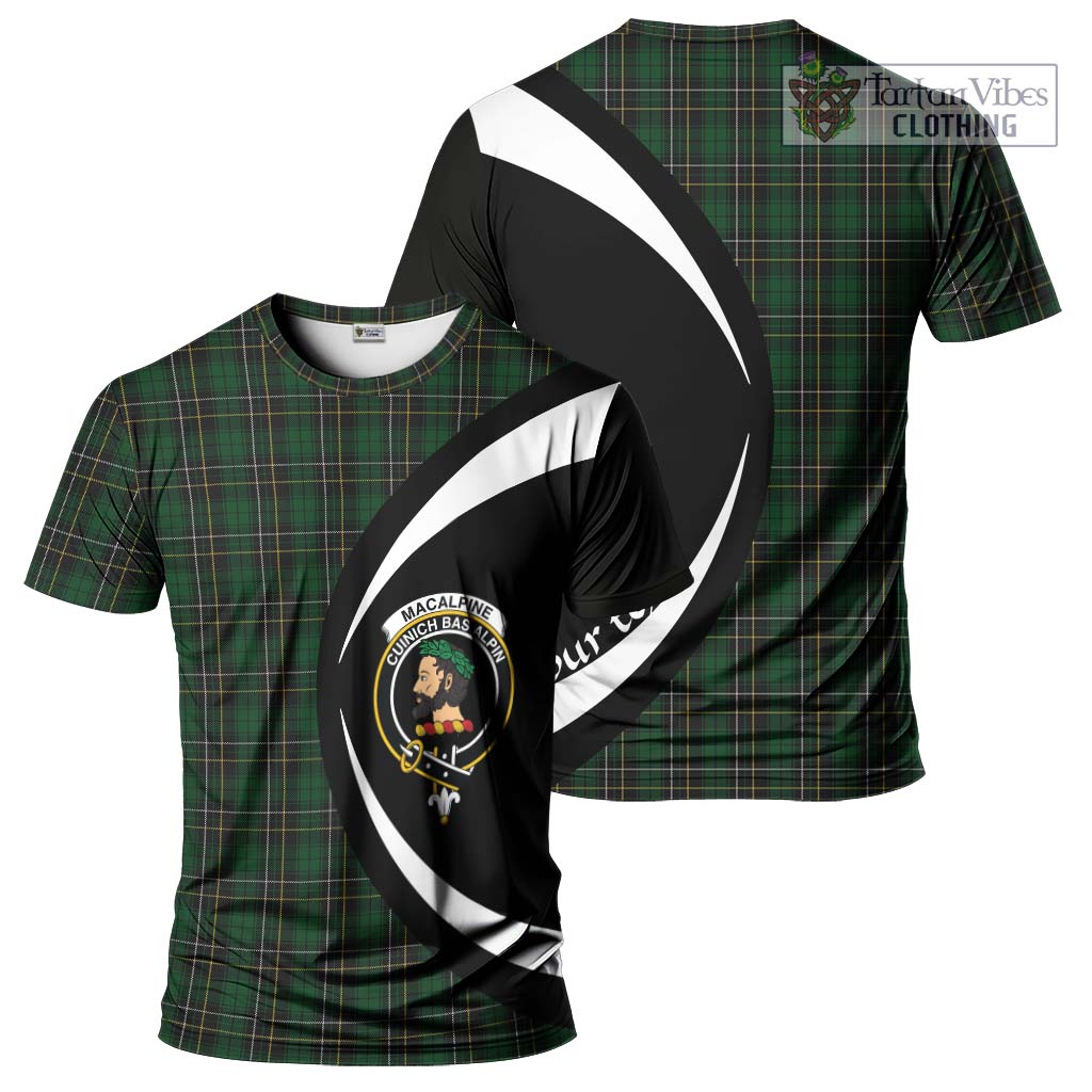 MacAlpine Tartan T-Shirt with Family Crest Circle Style Kid's Shirt - Tartan Vibes Clothing