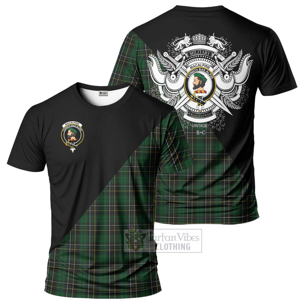 MacAlpine Tartan T-Shirt with Family Crest and Military Logo Style Kid's Shirt - Tartan Vibes Clothing
