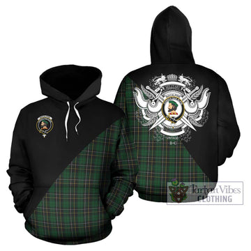 MacAlpine Tartan Hoodie with Family Crest and Military Logo Style Zip Hoodie - Tartanvibesclothing Shop