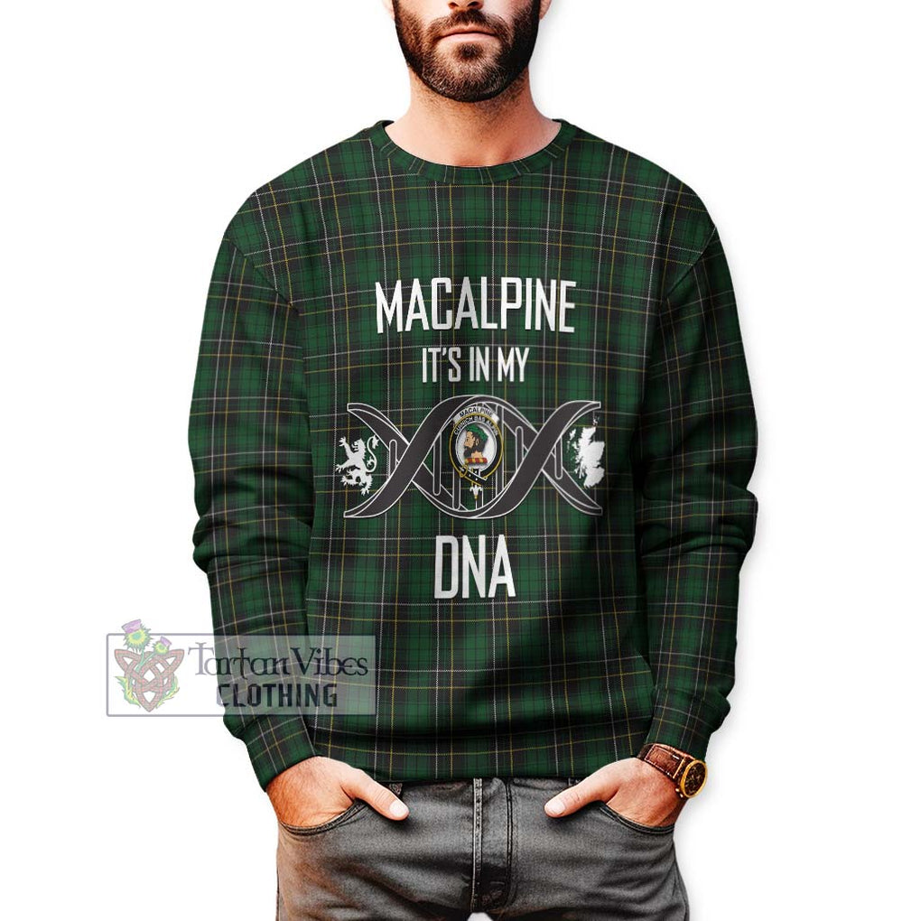 MacAlpine Tartan Sweatshirt with Family Crest DNA In Me Style Unisex - Tartan Vibes Clothing