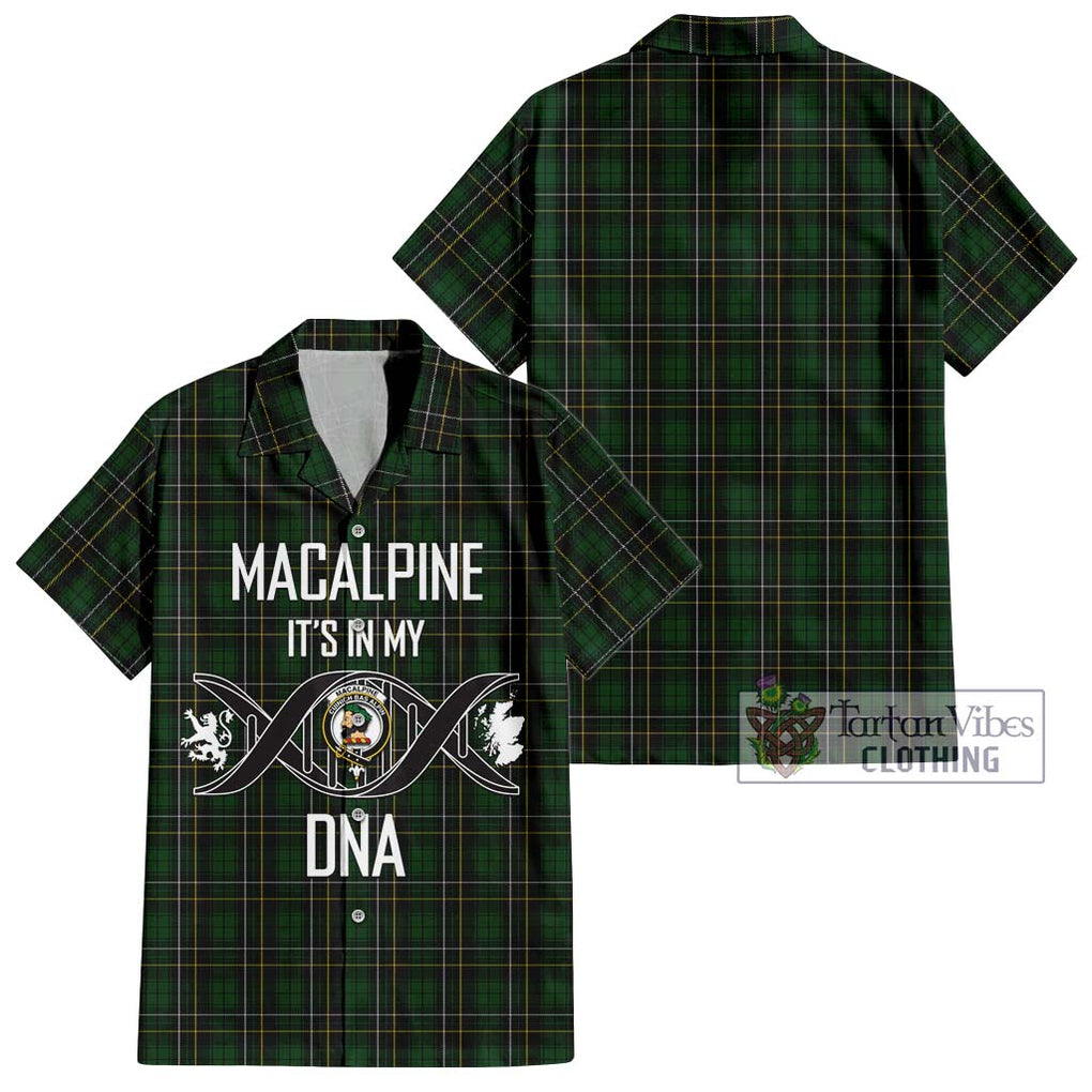 MacAlpine Tartan Short Sleeve Button Shirt with Family Crest DNA In Me Style Kid - Tartanvibesclothing Shop