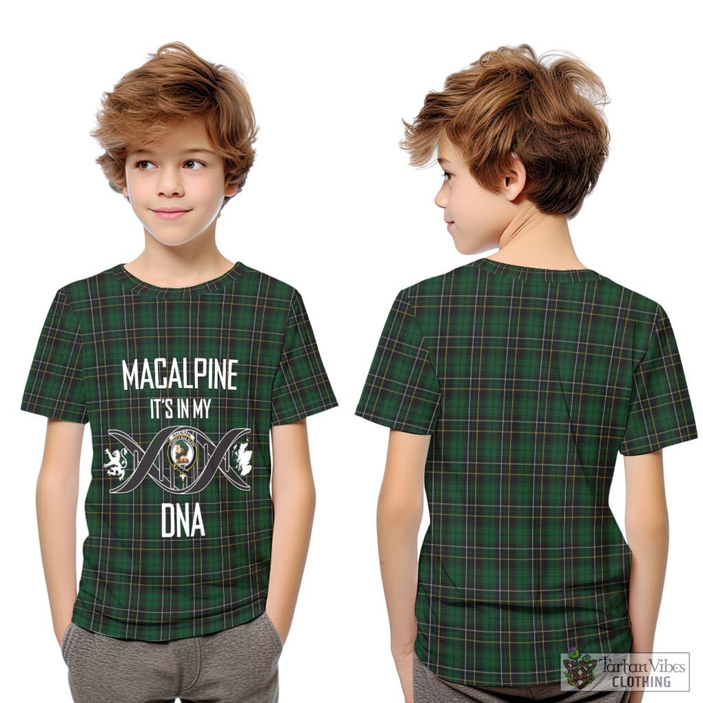 MacAlpine Tartan Kid T-Shirt with Family Crest DNA In Me Style Youth XL Size14 - Tartanvibesclothing Shop