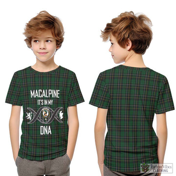 MacAlpine Tartan Kid T-Shirt with Family Crest DNA In Me Style Youth XL Size14 - Tartanvibesclothing Shop