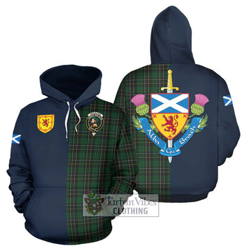 Tartan Vibes Clothing MacAlpine Tartan Hoodie with Scottish Lion Royal Arm Half Style