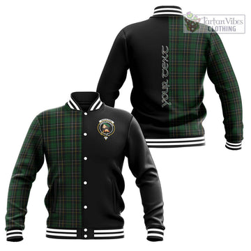 MacAlpine Tartan Baseball Jacket with Family Crest and Half Of Me Style Unisex - Tartanvibesclothing Shop