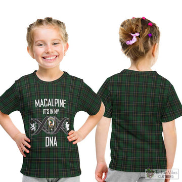MacAlpine Tartan Kid T-Shirt with Family Crest DNA In Me Style - Tartanvibesclothing Shop