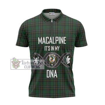 MacAlpine Tartan Zipper Polo Shirt with Family Crest DNA In Me Style