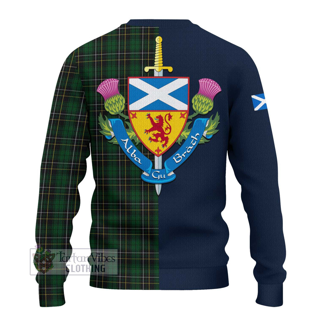 MacAlpine Tartan Ugly Sweater Alba with Scottish Lion Royal Arm Half Style - Tartan Vibes Clothing