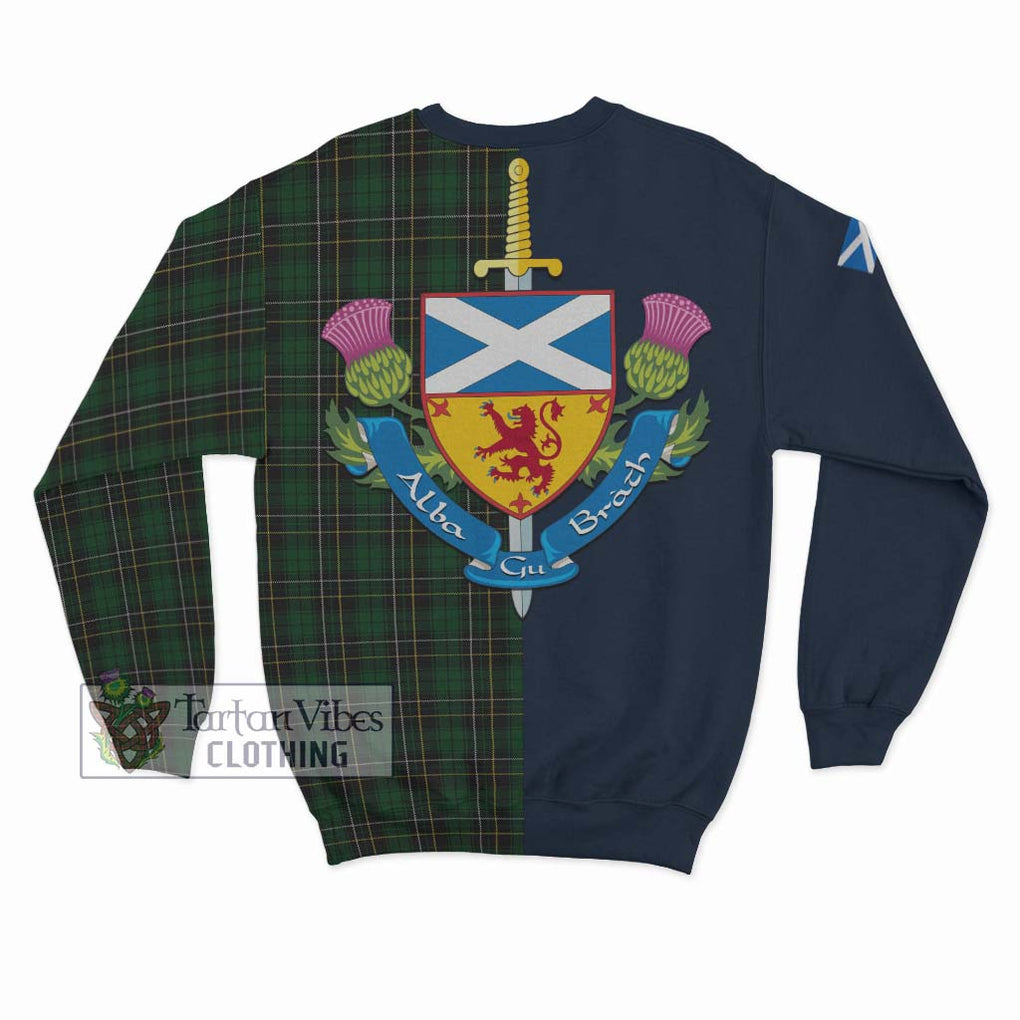 MacAlpine Tartan Sweatshirt Alba with Scottish Lion Royal Arm Half Style - Tartan Vibes Clothing