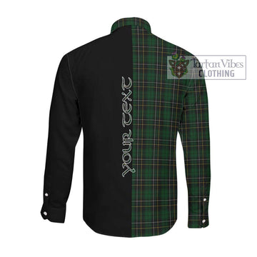 MacAlpine Tartan Long Sleeve Button Shirt with Family Crest and Half Of Me Style Men's Shirt - Tartanvibesclothing Shop