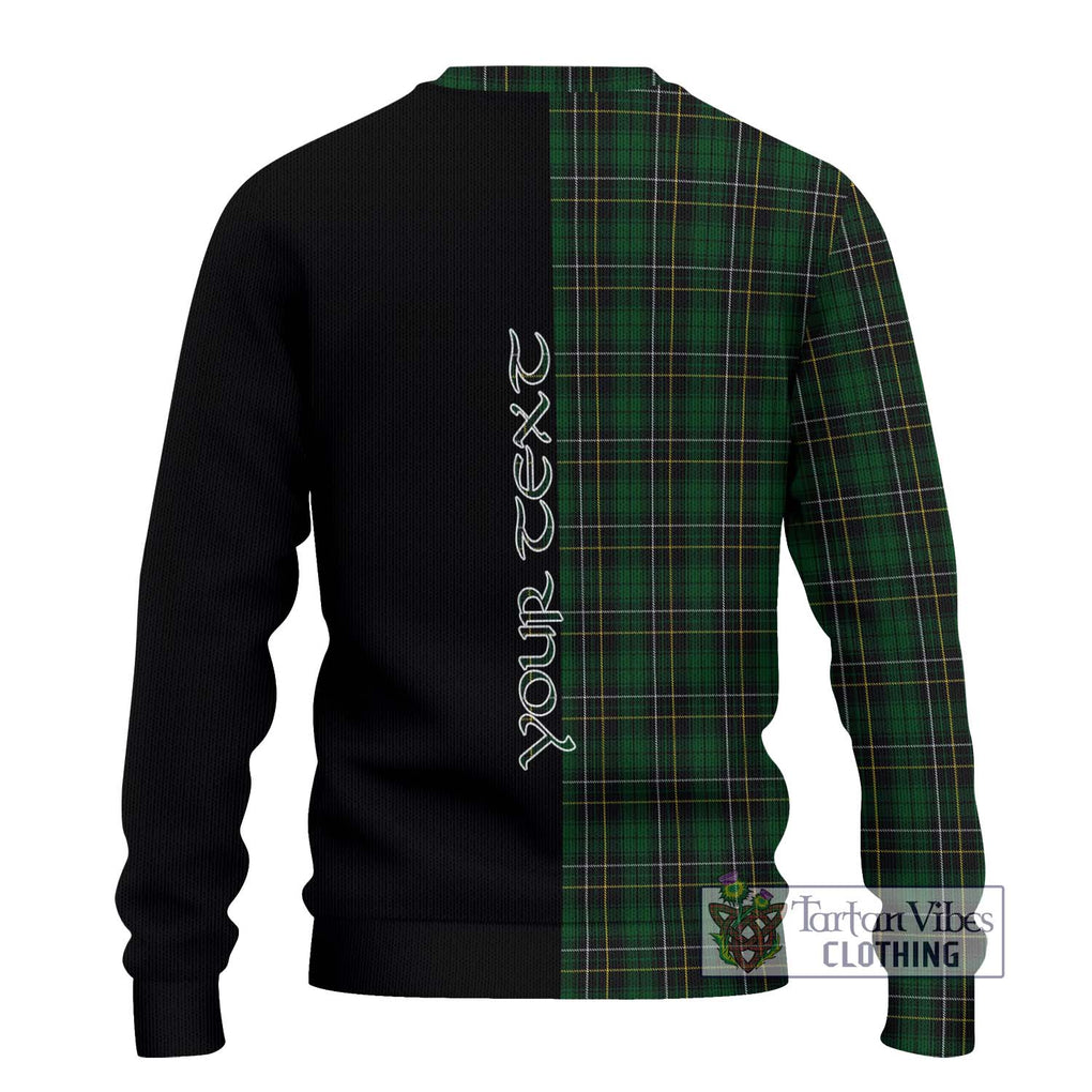MacAlpine Tartan Knitted Sweater with Family Crest and Half Of Me Style - Tartanvibesclothing Shop