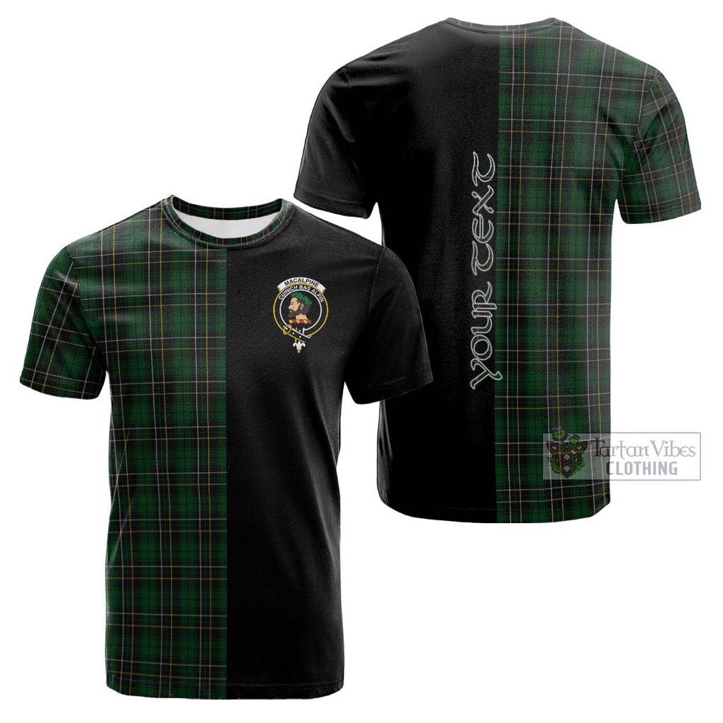 Tartan Vibes Clothing MacAlpine Tartan Cotton T-shirt with Family Crest and Half Of Me Style