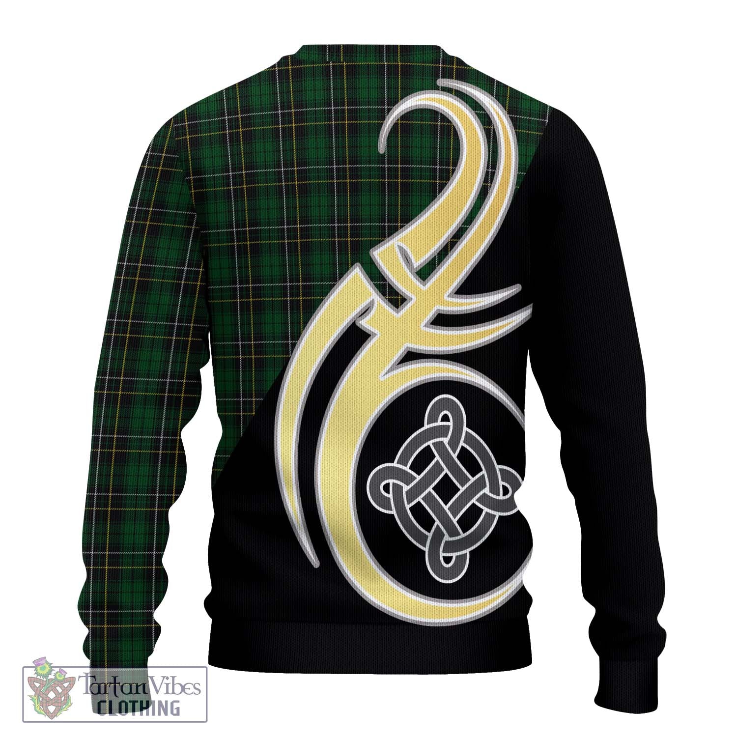 MacAlpine Tartan Knitted Sweater with Family Crest and Celtic Symbol Style - Tartan Vibes Clothing
