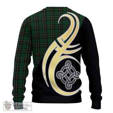 MacAlpine Tartan Ugly Sweater with Family Crest and Celtic Symbol Style