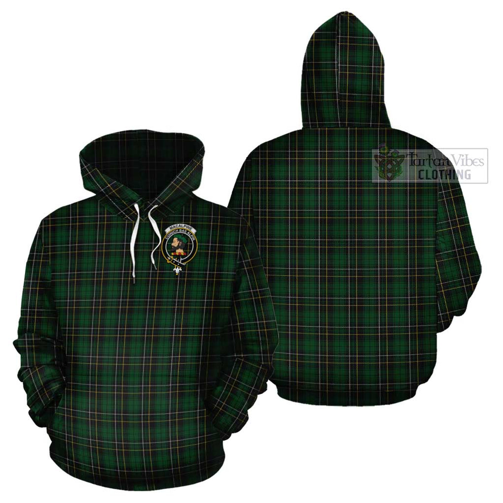 MacAlpine Tartan Cotton Hoodie with Family Crest Pullover Hoodie - Tartan Vibes Clothing