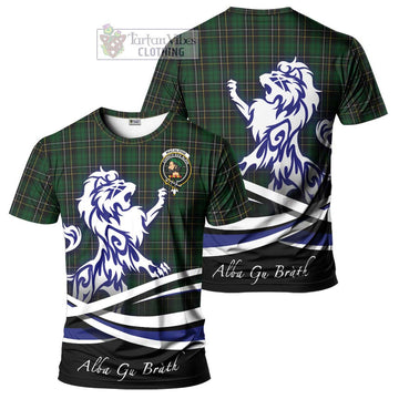 Tartan Vibes Clothing MacAlpine Tartan Cotton T-shirt with Alba Gu Brath Regal Lion Emblem