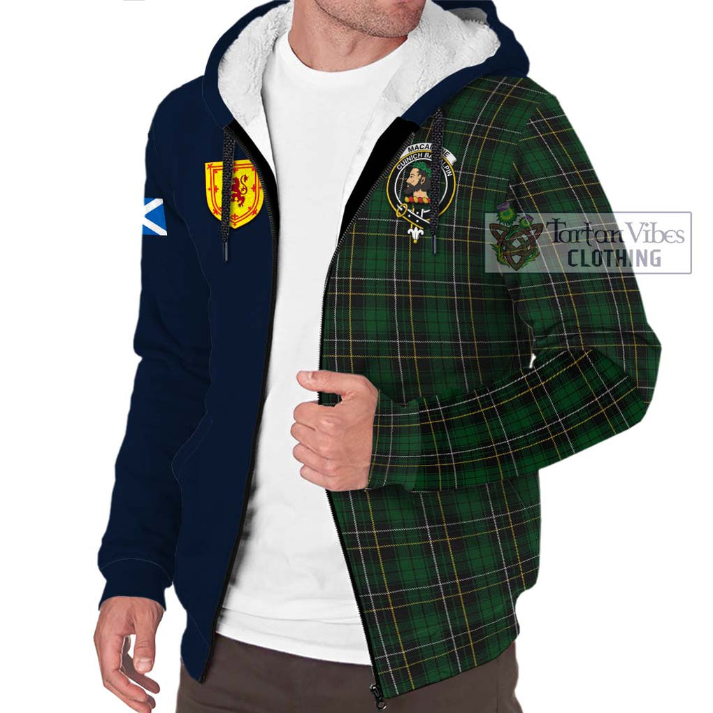 MacAlpine Tartan Sherpa Hoodie Alba with Scottish Lion Royal Arm Half Style - Tartan Vibes Clothing