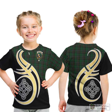 MacAlpine Tartan Kid T-Shirt with Family Crest and Celtic Symbol Style - Tartan Vibes Clothing