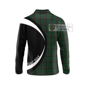MacAlpine Tartan Long Sleeve Polo Shirt with Family Crest Circle Style - Tartan Vibes Clothing