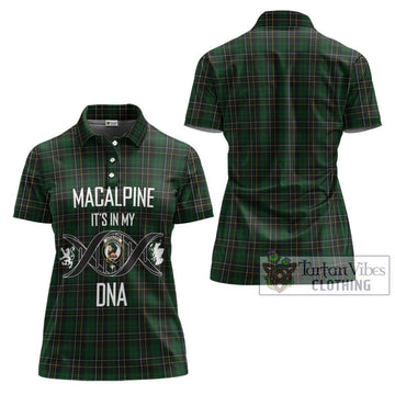 MacAlpine Tartan Women's Polo Shirt with Family Crest DNA In Me Style - Tartanvibesclothing Shop