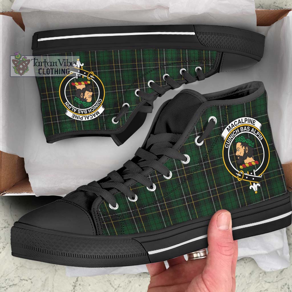 Tartan Vibes Clothing MacAlpine Tartan High Top Shoes with Family Crest