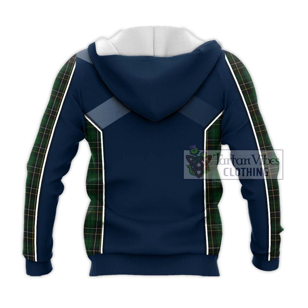 MacAlpine Tartan Knitted Hoodie with Family Crest and Lion Rampant Vibes Sport Style - Tartan Vibes Clothing