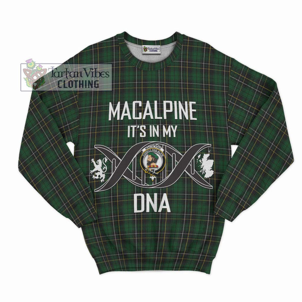 MacAlpine Tartan Sweatshirt with Family Crest DNA In Me Style - Tartan Vibes Clothing