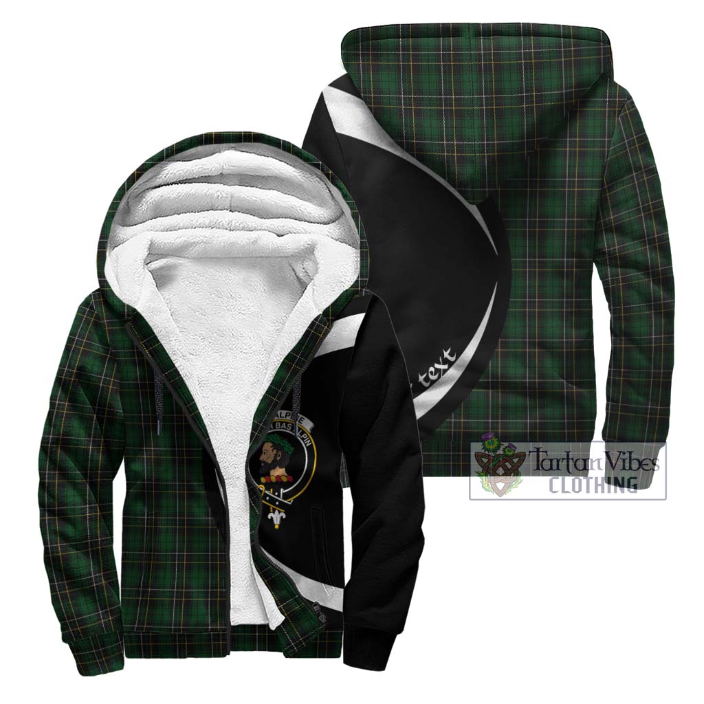 MacAlpine Tartan Sherpa Hoodie with Family Crest Circle Style Unisex - Tartan Vibes Clothing